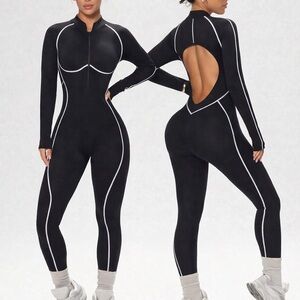 Elegant Black and White Women's Jumpsuit